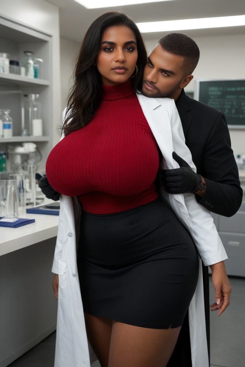 Black Tight Skirt, Red Tight Sweater, Grabs From Behind Porno indio IA