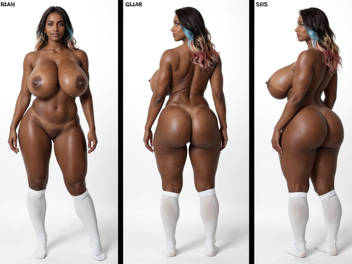 Heavy Wide Hips, Relaxed Postures, Naked Porno indio IA