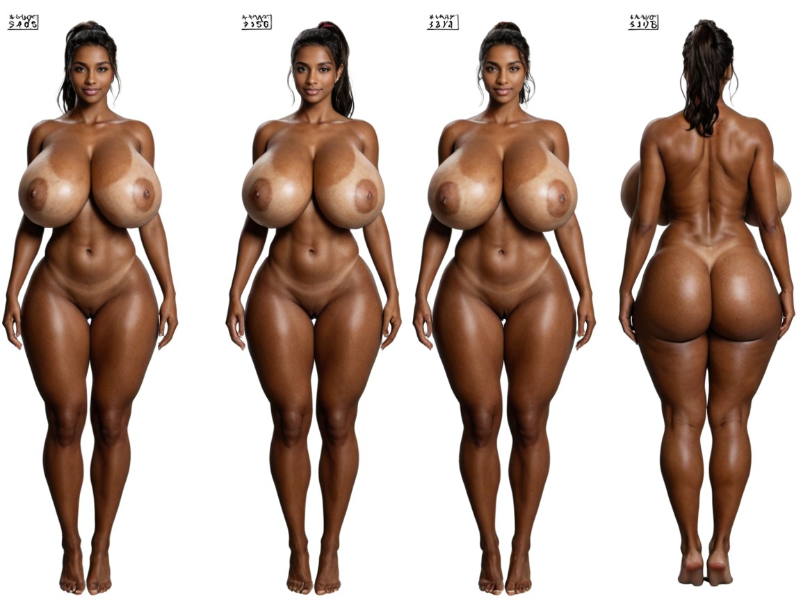 Ebony Goddess Physique, Hourglass Figure, Naked Porno indio IA