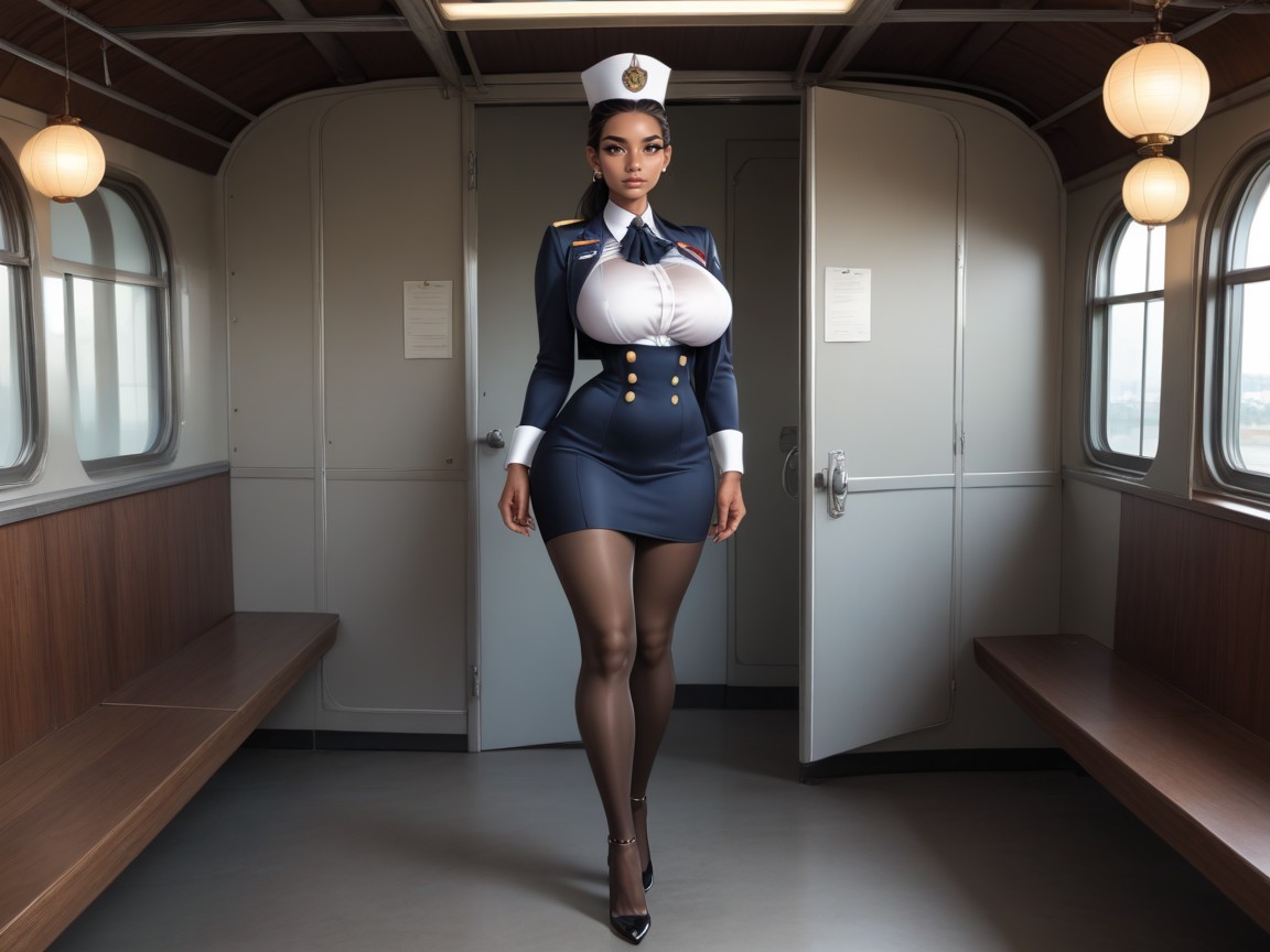 Perfectly Round Breasts, Tight Waist, Long Hourglass Figure Indian AI Porn