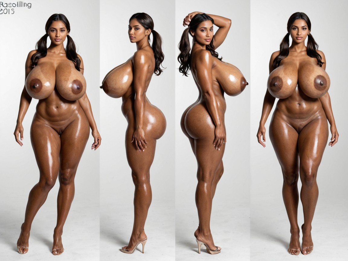 Heavy Wide Hips, Two Views Detailed Anatomy, Thick Thighs Indian AI Porn