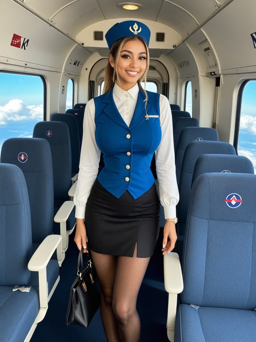 Indian Woman Who Looks Like Marie And Rose From Doa, Black High Heels, Other Passengers In Background Indian AI Porn