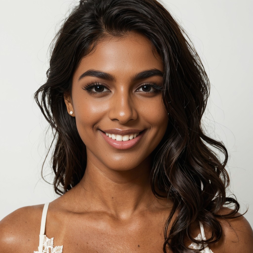 K, Full Body, Thick Arched Eyebrows Indian AI Porn