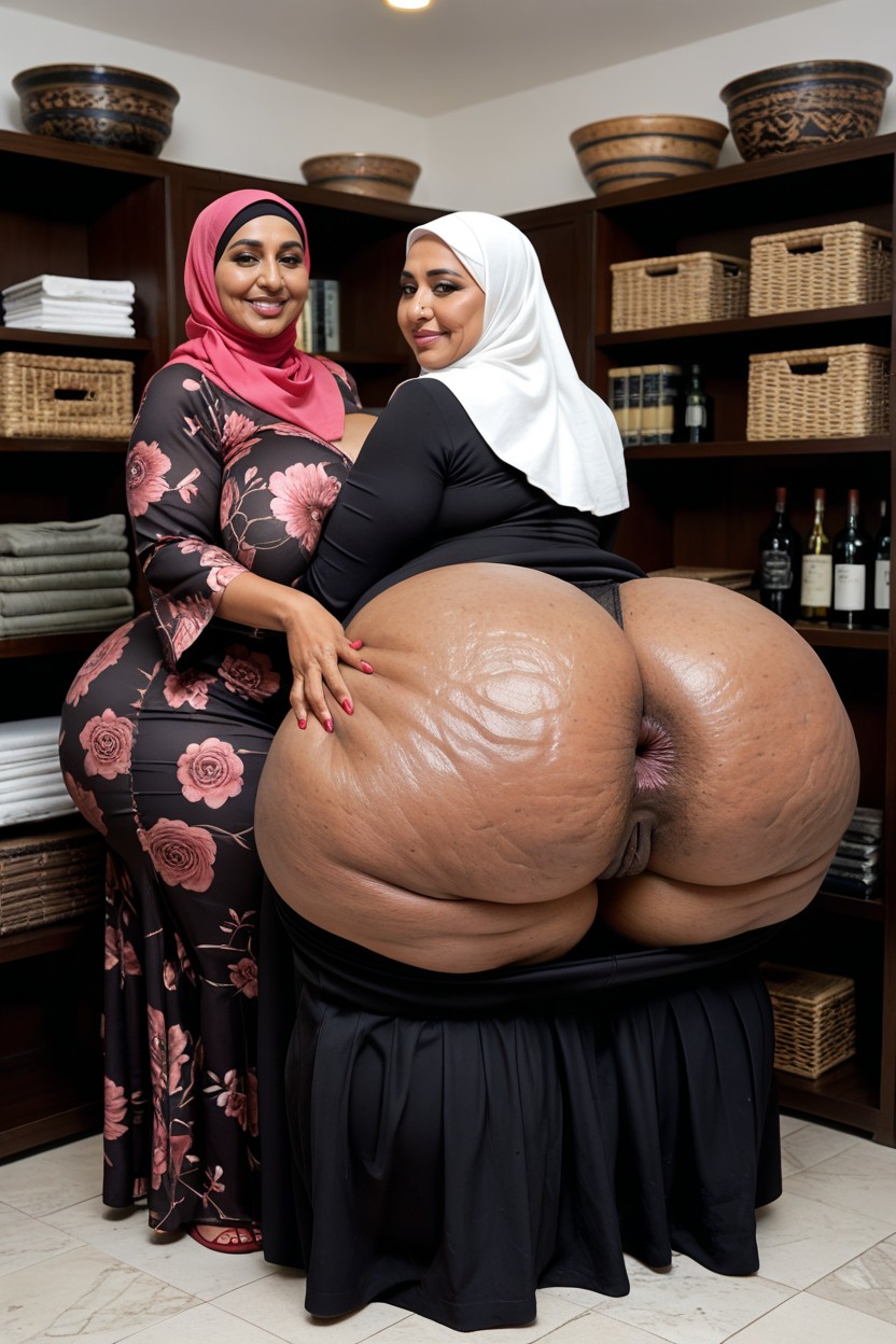 Ssbbw, Persian Mature Wide Phat Booty, Persian Mature Pink Scrunch Butt Long Skirt Hijab Dress Indian AI Porn