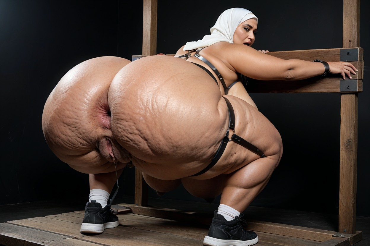 Hyper Obese Ass, Gaping Reddish Asshole, Pigeon-toed Stance Porno indio IA