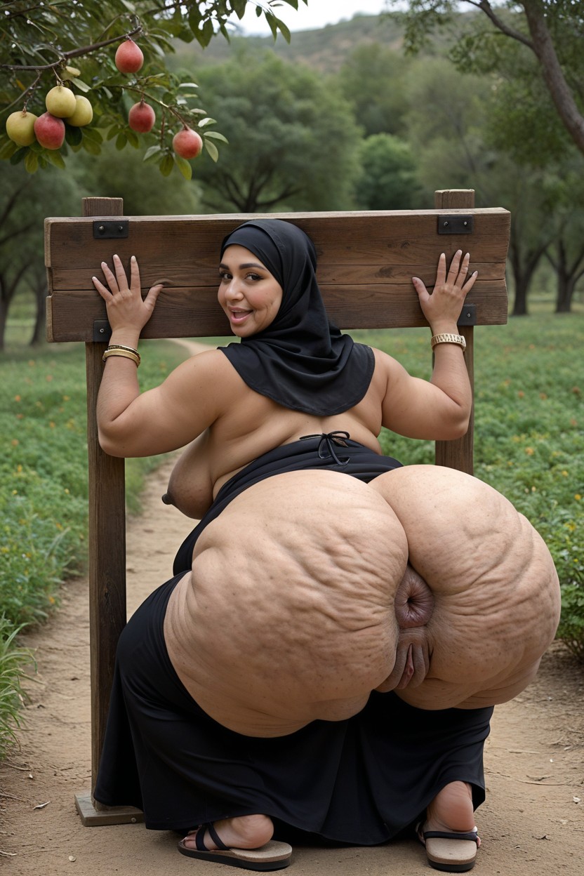 Natural Dark Black Hair, Detailed Anus, Fatty Belly Indian AI Porn
