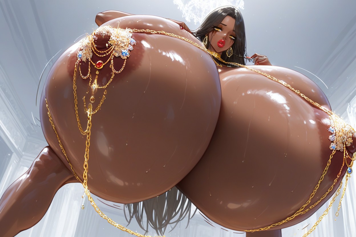 Uncontrolled Breast Expansion, Giant Massive Gigantic Breasts, Impossibly Gargantuan Hyper Breasts 印度AI成人