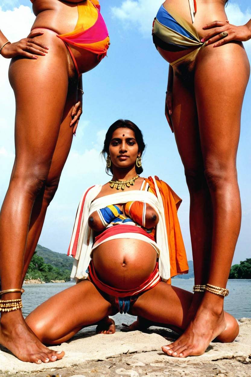 Barefoot, Indian Women Indian Patio, Close-up Pussy Indian AI Porn