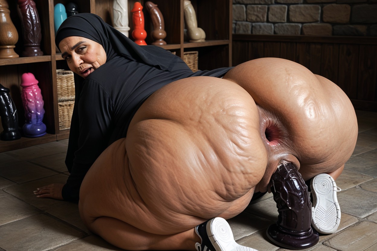 Bored, Black Sneakers, Folded Gaping Asshole Indian AI Porn