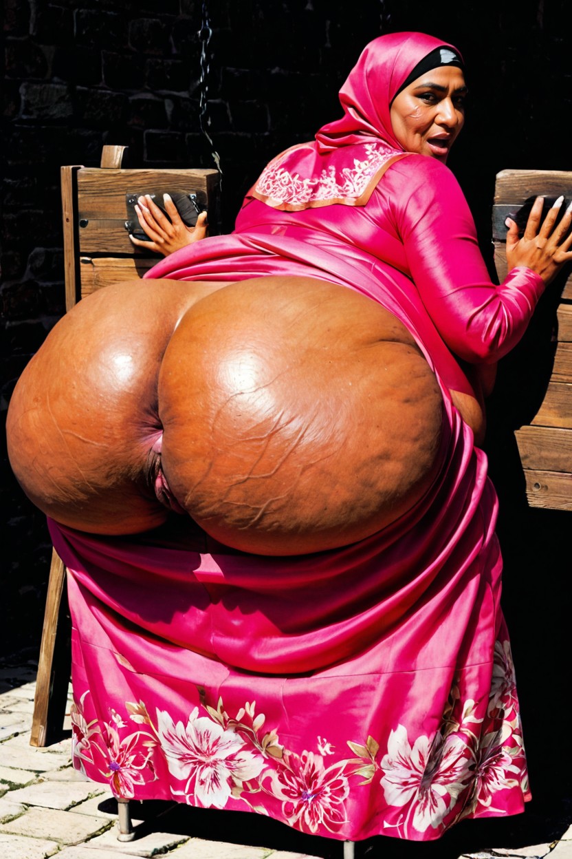 Side View, Pillory Pose, Strong Facial Features Indian AI Porn