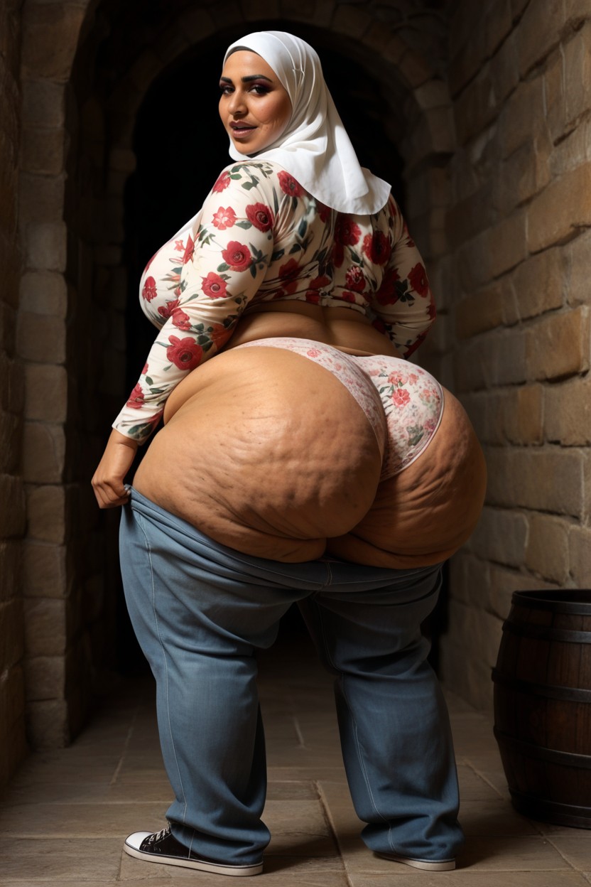 Side View, Showing Ass, Low Dramatic Lights Indian AI Porn