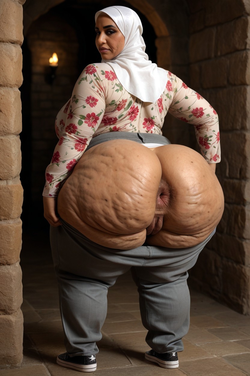 Hyper Wide Obese Ass, 50+, Cellulite Indian AI Porn