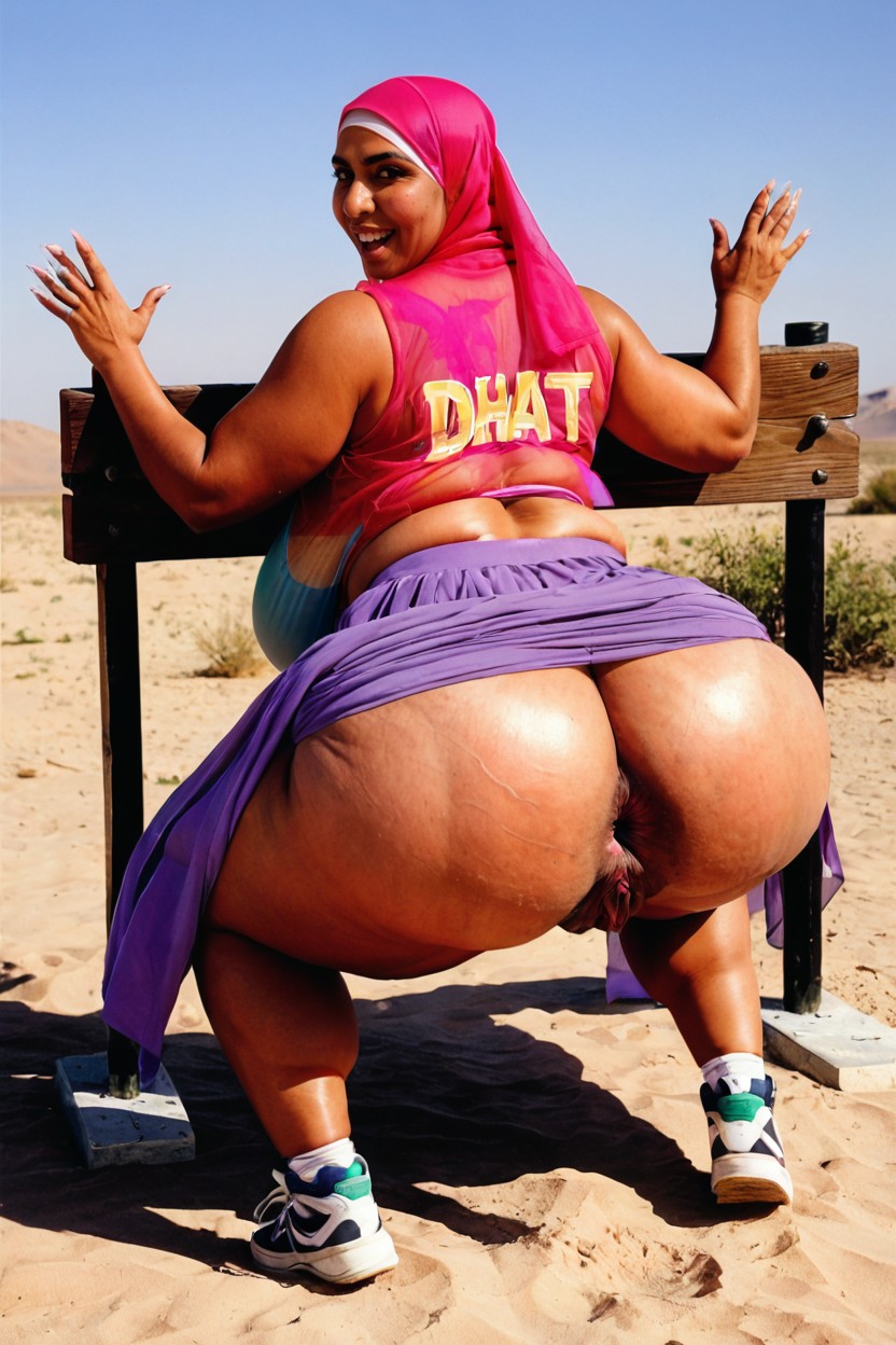 Hyper Phat, Looking At Viewer Sport Sneakers, Huge Wide Deep Bulging Ass Cheeks Indian AI Porn