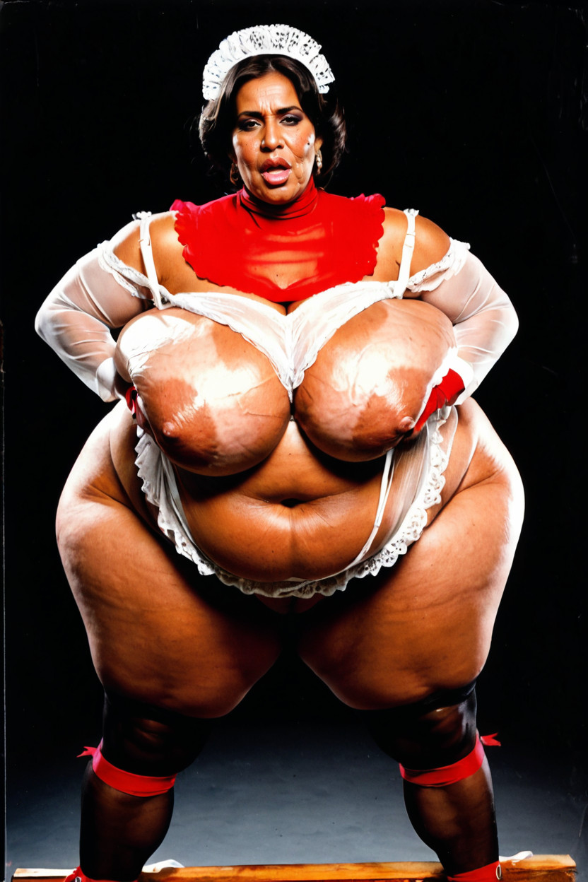 Latin Tan, Black Fishnet, Soft And Floppy Drop Format Breasts Porno indio IA