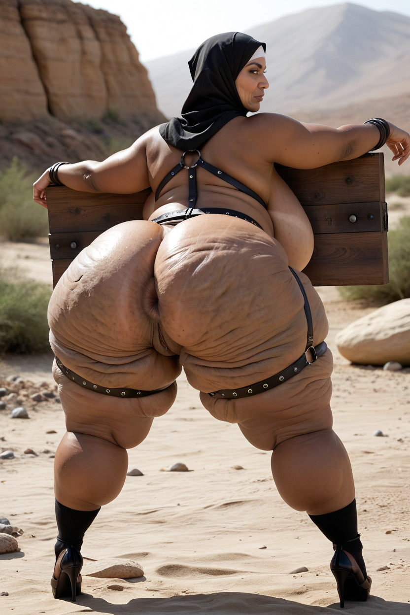 Pervertedly Insidious Glare, From Behind, Wrinkles Indian AI Porn
