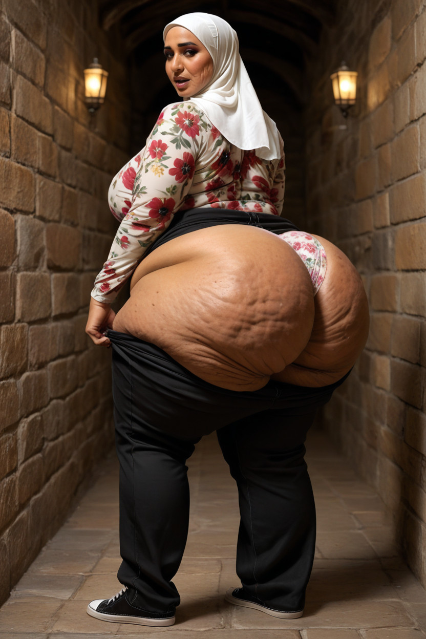 Hyper Wide Fatty Hips, Extremely Wet Body, Veiny Cellulite Ass Indian AI Porn